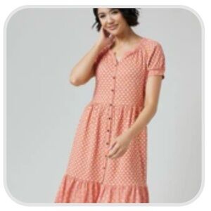 DownEast Orange Cream Tiered Sundress